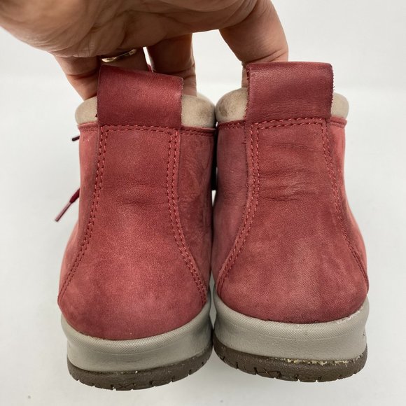 SAS Pink and Red Ankle Booties with Lace-Up Design - Picture 15 of 16